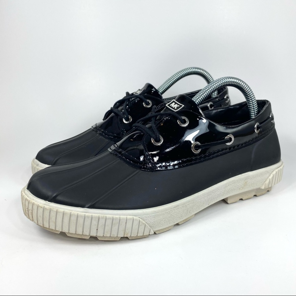 Michael Kors Hyde Rubber MK Lace Up Rain Duck Shoe